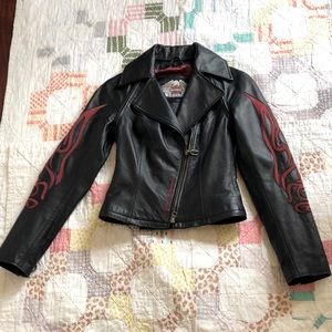 Harley Davidson leather jacket within out vest